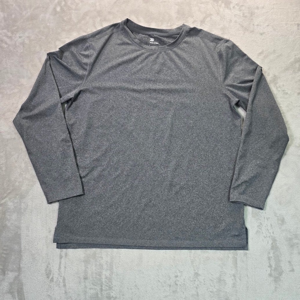 All In Motion Mens Long Sleeve Active Shirt Gray Heather L RN17730 VN1068795